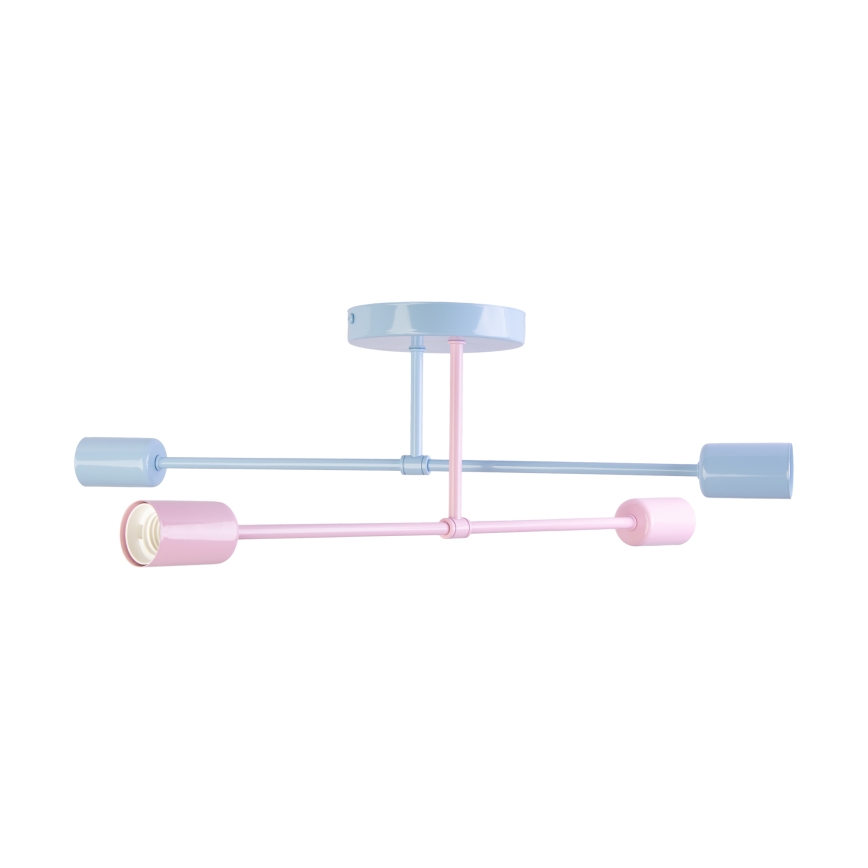 CAMBRIDGE Flush-Mount Chandelier 4xE27/15W/230V Blue/Pink