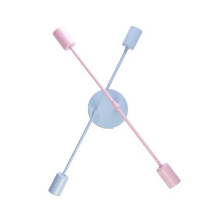 CAMBRIDGE Flush-Mount Chandelier 4xE27/15W/230V Blue/Pink