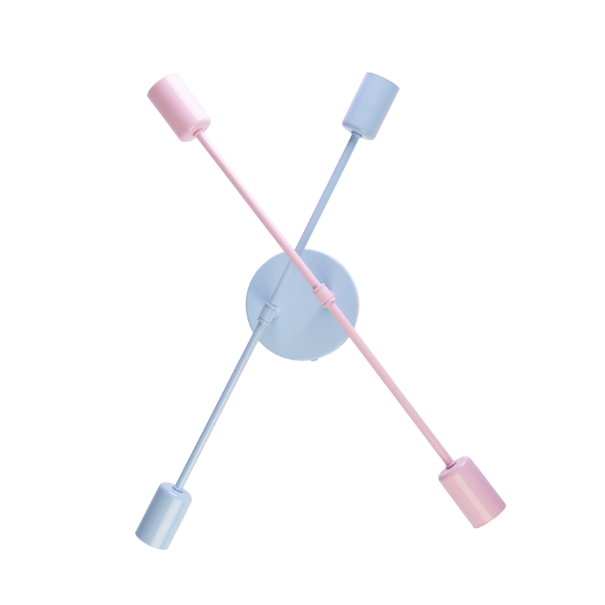 CAMBRIDGE Flush-Mount Chandelier 4xE27/15W/230V Blue/Pink