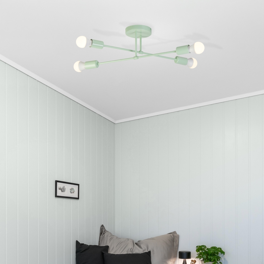 CAMBRIDGE Flush-Mount Chandelier 4xE27/15W/230V Green