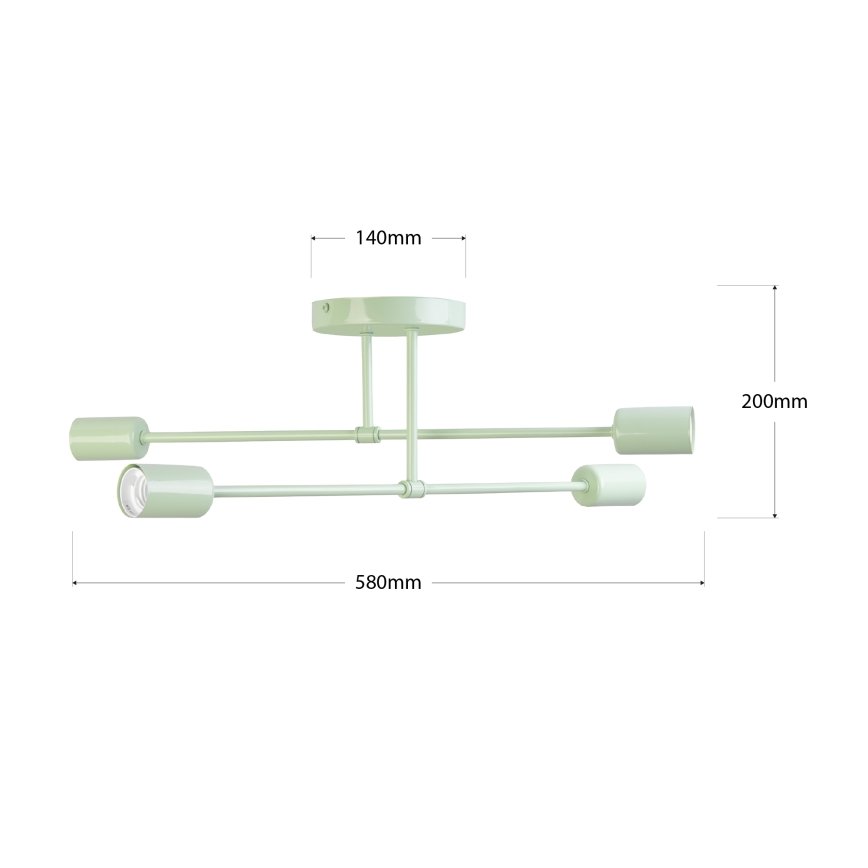 CAMBRIDGE Flush-Mount Chandelier 4xE27/15W/230V Green