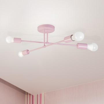 CAMBRIDGE flush-mount chandelier 4xE27/15W/230V pink