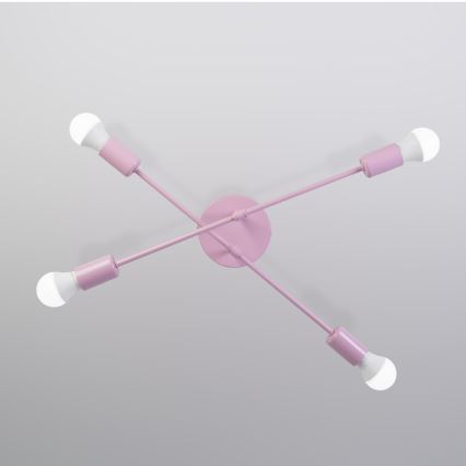 CAMBRIDGE flush-mount chandelier 4xE27/15W/230V pink