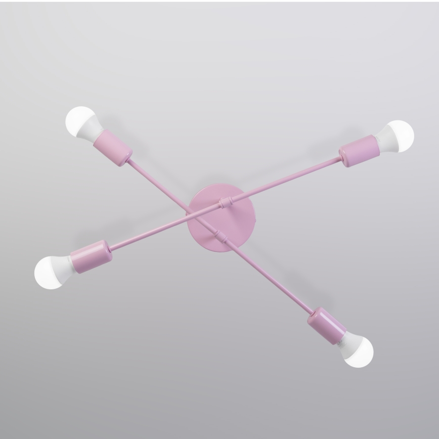 CAMBRIDGE flush-mount chandelier 4xE27/15W/230V pink