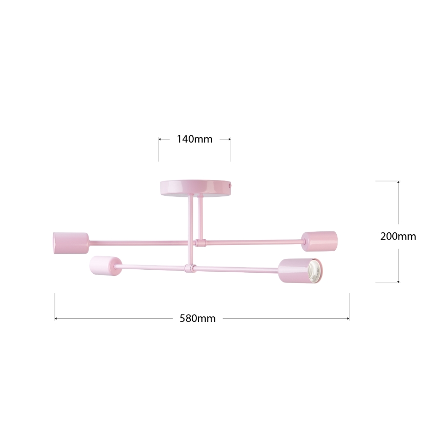 CAMBRIDGE flush-mount chandelier 4xE27/15W/230V pink