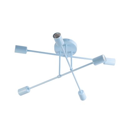 CAMBRIDGE flush-mount chandelier, 6× E27 sockets (max. 15W each), 230V — blue