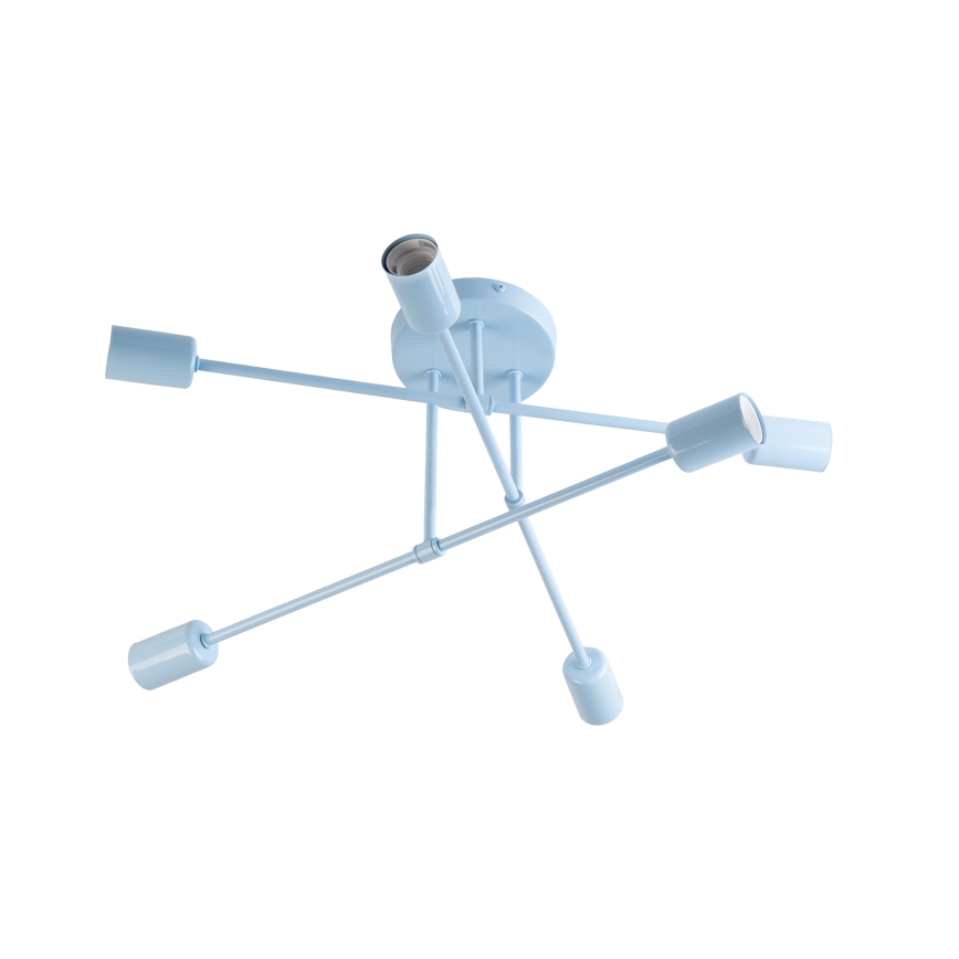 CAMBRIDGE flush-mount chandelier, 6× E27 sockets (max. 15W each), 230V — blue
