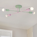 CAMBRIDGE Flush-mounted chandelier 4xE27/15W/230V green/pink