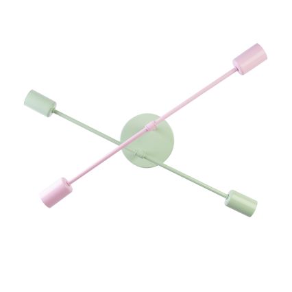 CAMBRIDGE Flush-mounted chandelier 4xE27/15W/230V green/pink