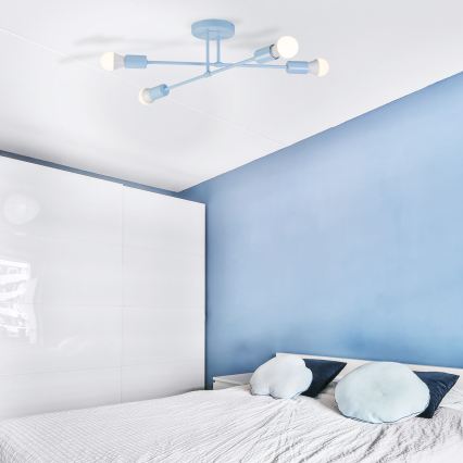CAMBRIDGE Flush‑Mount Chandelier 4xE27/15W/230V, Blue