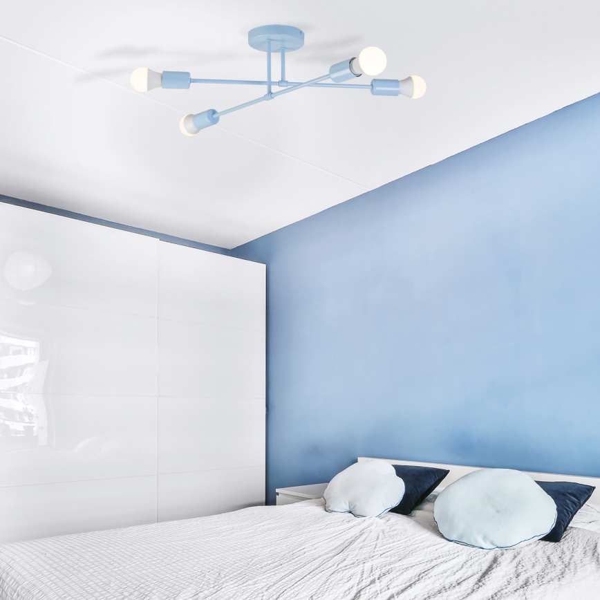 CAMBRIDGE Flush‑Mount Chandelier 4xE27/15W/230V, Blue
