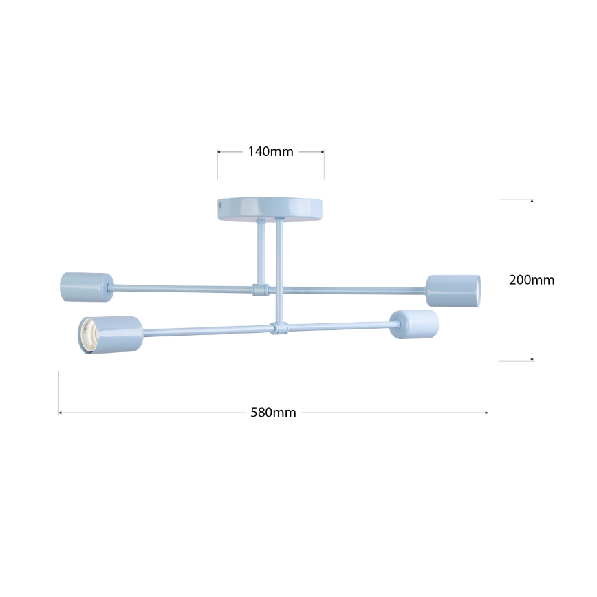CAMBRIDGE Flush‑Mount Chandelier 4xE27/15W/230V, Blue