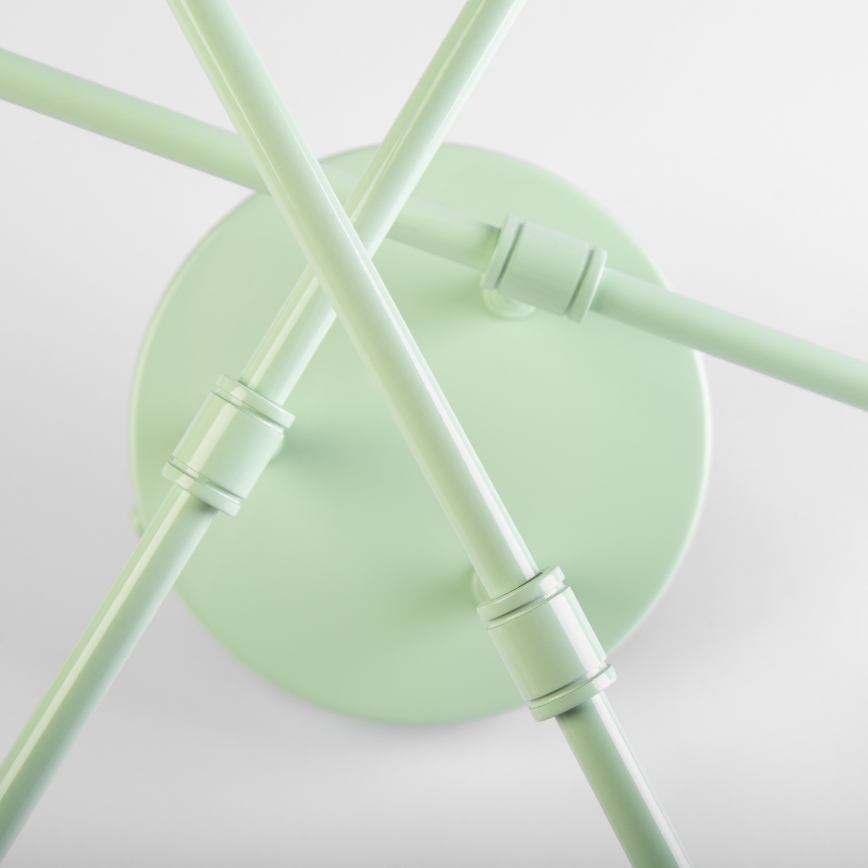 CAMBRIDGE Flush‑mount chandelier, 6× E27 (max. 15 W), 230 V — Green
