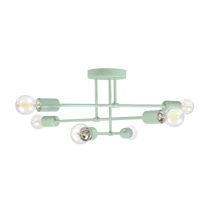 CAMBRIDGE Flush‑mount chandelier, 6× E27 (max. 15 W), 230 V — Green