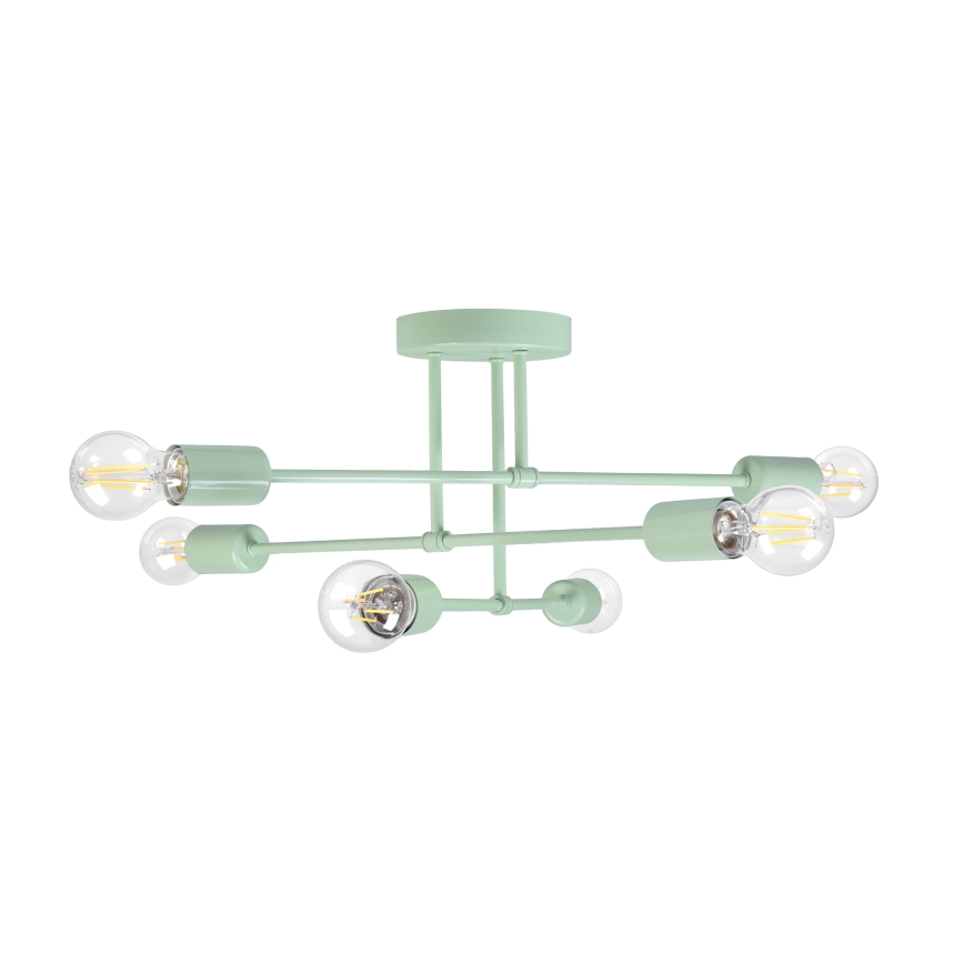 CAMBRIDGE Flush‑mount chandelier, 6× E27 (max. 15 W), 230 V — Green