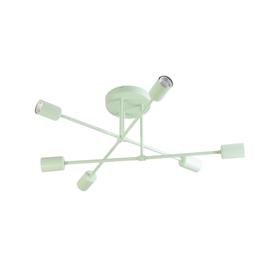 CAMBRIDGE Flush‑mount chandelier, 6× E27 (max. 15 W), 230 V — Green