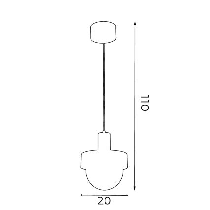 CANAN Cord-hung Pendant Light 1xE27/15W/230V, Ø 20 cm, Beige