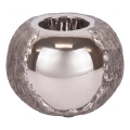 Candle holder 7,5x10,5 cm silver/brown