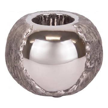 Candle holder 7,5x10,5 cm silver/brown