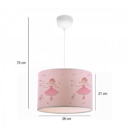 CANDY Children's Ceiling Lamp 1xE27/40W/230V Pink