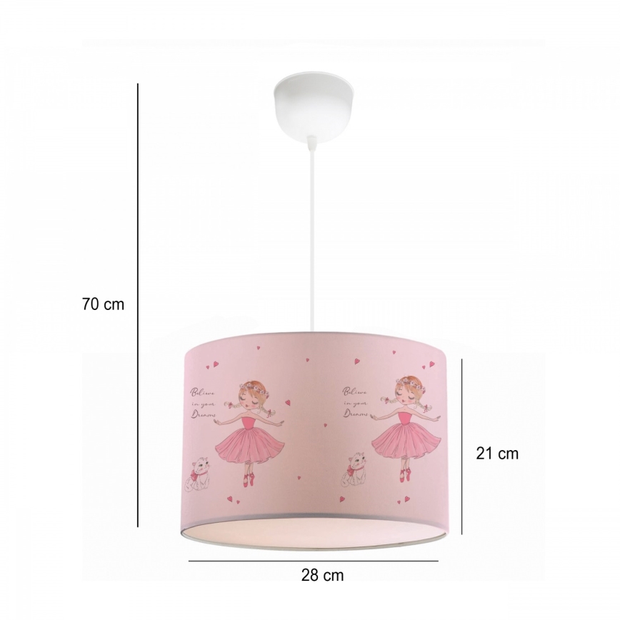 CANDY Children's Ceiling Lamp 1xE27/40W/230V Pink