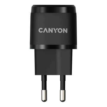Canyon - Fast charging adapter Power Delivery 20W black