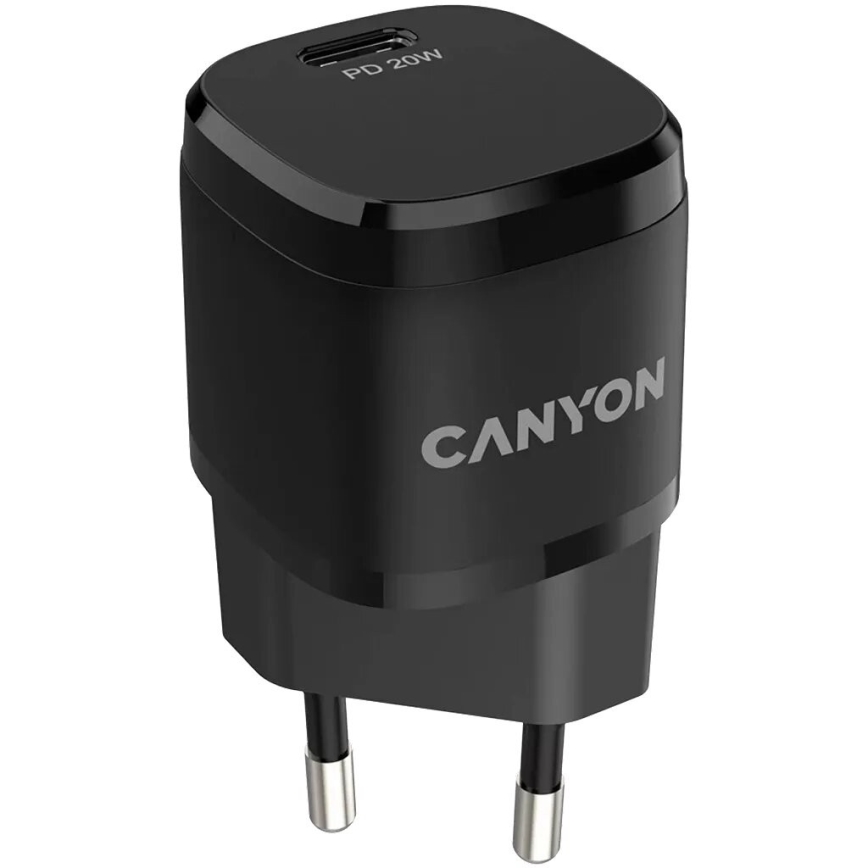 Canyon - Fast charging adapter Power Delivery 20W black