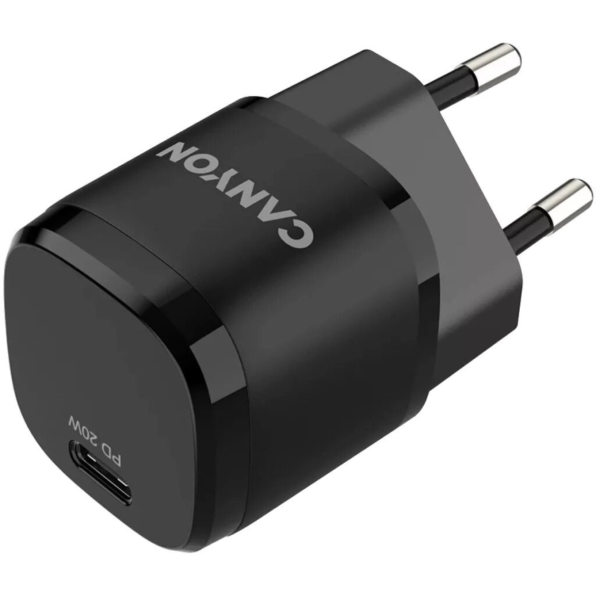 Canyon - Fast charging adapter Power Delivery 20W black