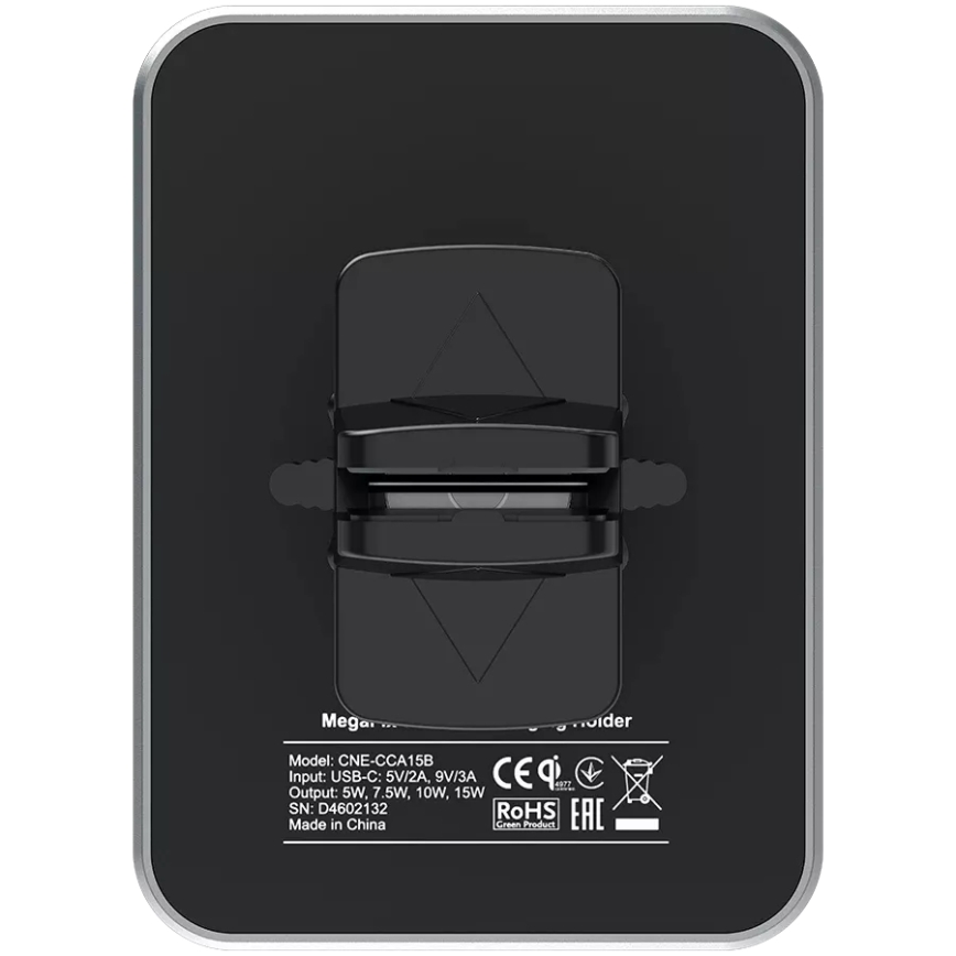 Canyon - Magnetic car phone holder with wireless charging function Qi 5V angular black