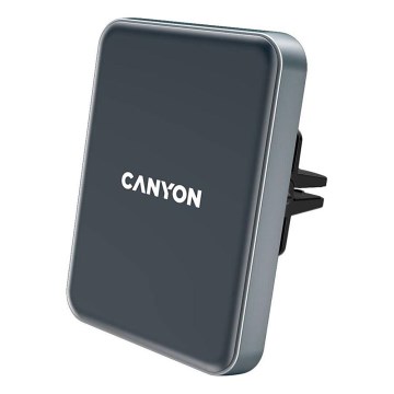 Canyon - Magnetic car phone holder with wireless charging function Qi 5V angular black