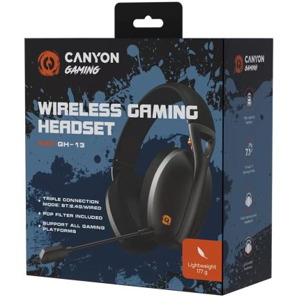 Canyon - Wireless headphones with a microphone 400 mAh black