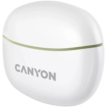 Canyon - Wireless stereo earphones True Wireless 500 mAh + 2x 40 mAh white/green