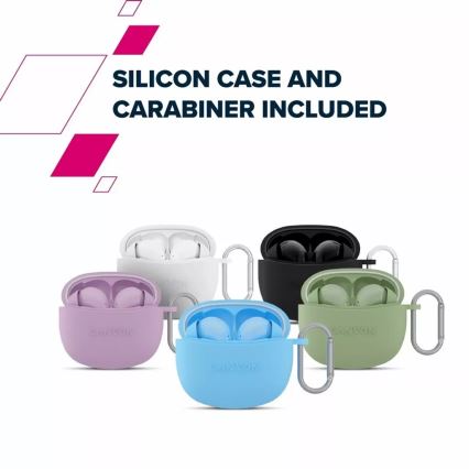 Canyon - Wireless stereo earphones True Wireless 500 mAh + 2x 40 mAh white/green