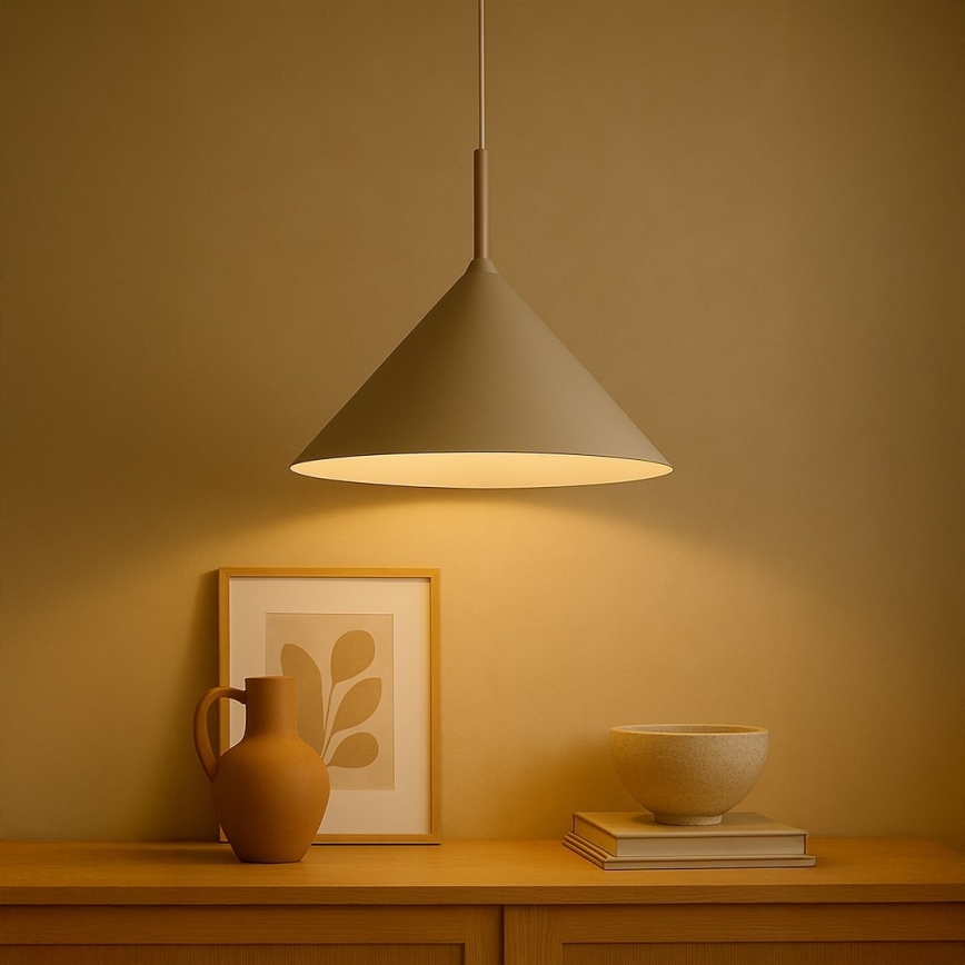 CAPITAL cable-hung pendant light 1x GX53/15W/230V, Ø 46 cm, taupe