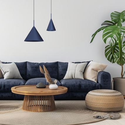 CAPITAL Cable-Hung Pendant Light 1xGX53/15W/230V, diam. 32 cm, Blue