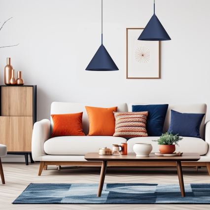 CAPITAL Cable-Hung Pendant Light 1xGX53/15W/230V, diam. 32 cm, Blue