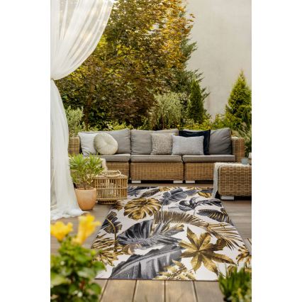 CAPPUCCINO Outdoor Rug 120x180 cm Gold/Gray/White