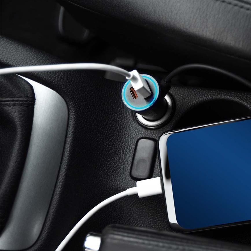 Car charger Power Delivery 20W 12-24V/3A USB/C black