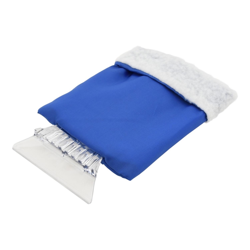 Car scraper with a glove blue