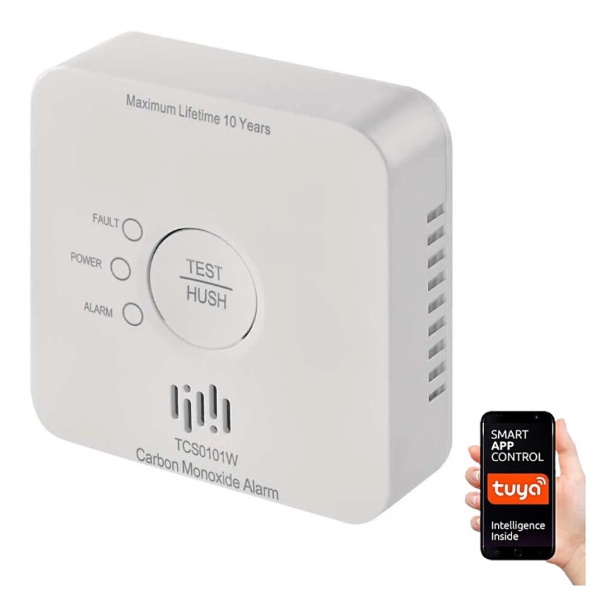 Carbon monoxide detector GoSmart 2xAA Wi-Fi Tuya