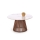 CARINA coffee table Ø 80 cm brown/white/marble decor