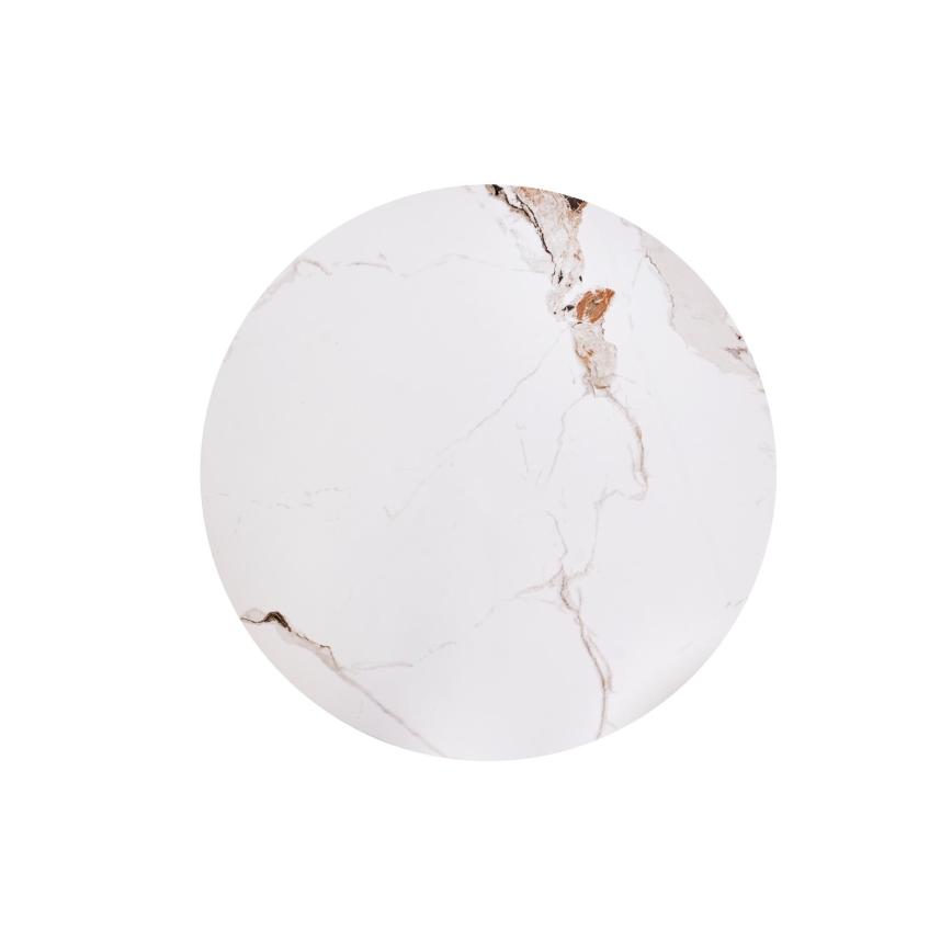 CARINA coffee table Ø 80 cm brown/white/marble decor