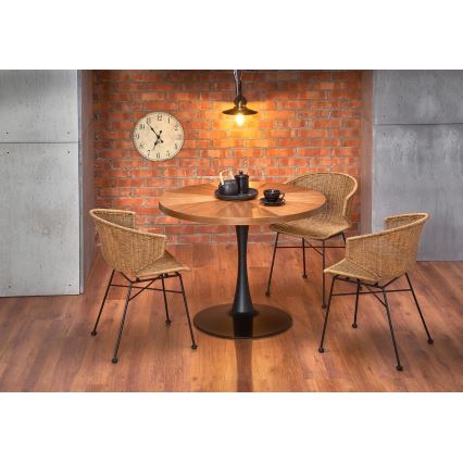 CARMELO Dining Table 75x100 cm, Black/Brown