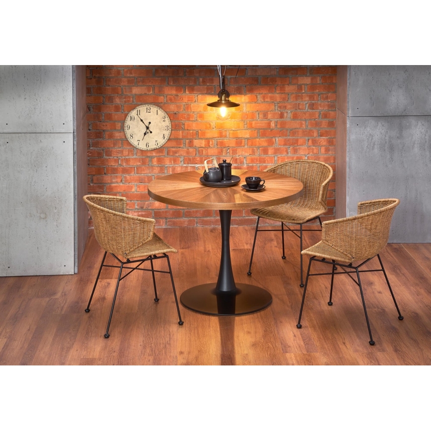 CARMELO Dining Table 75x100 cm, Black/Brown