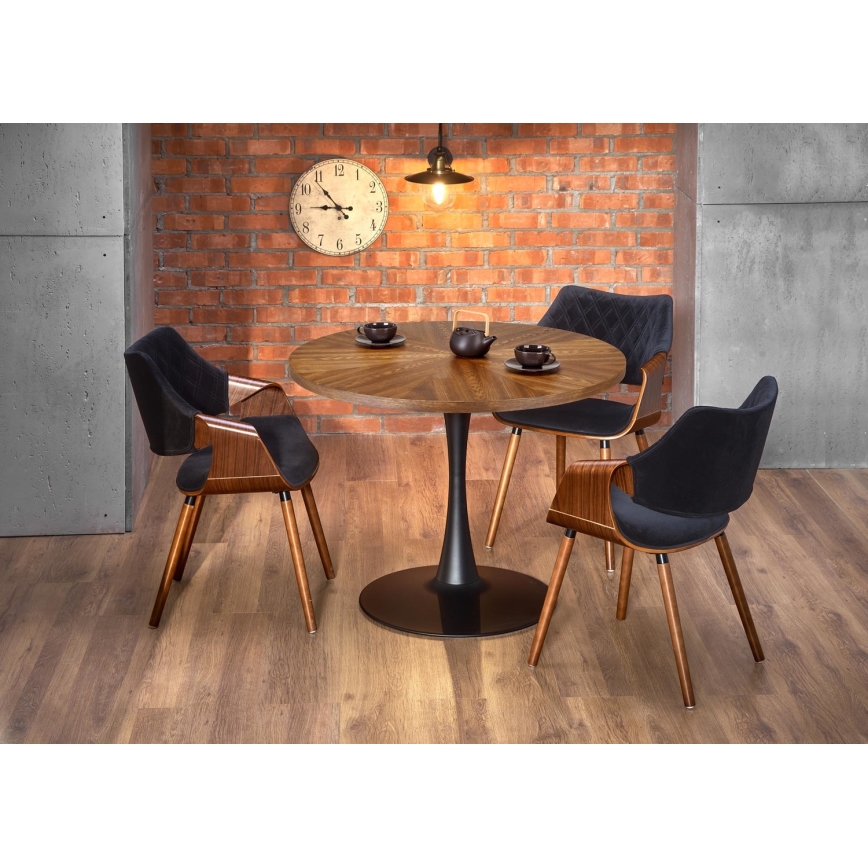 CARMELO Dining Table 75x100 cm, Black/Brown