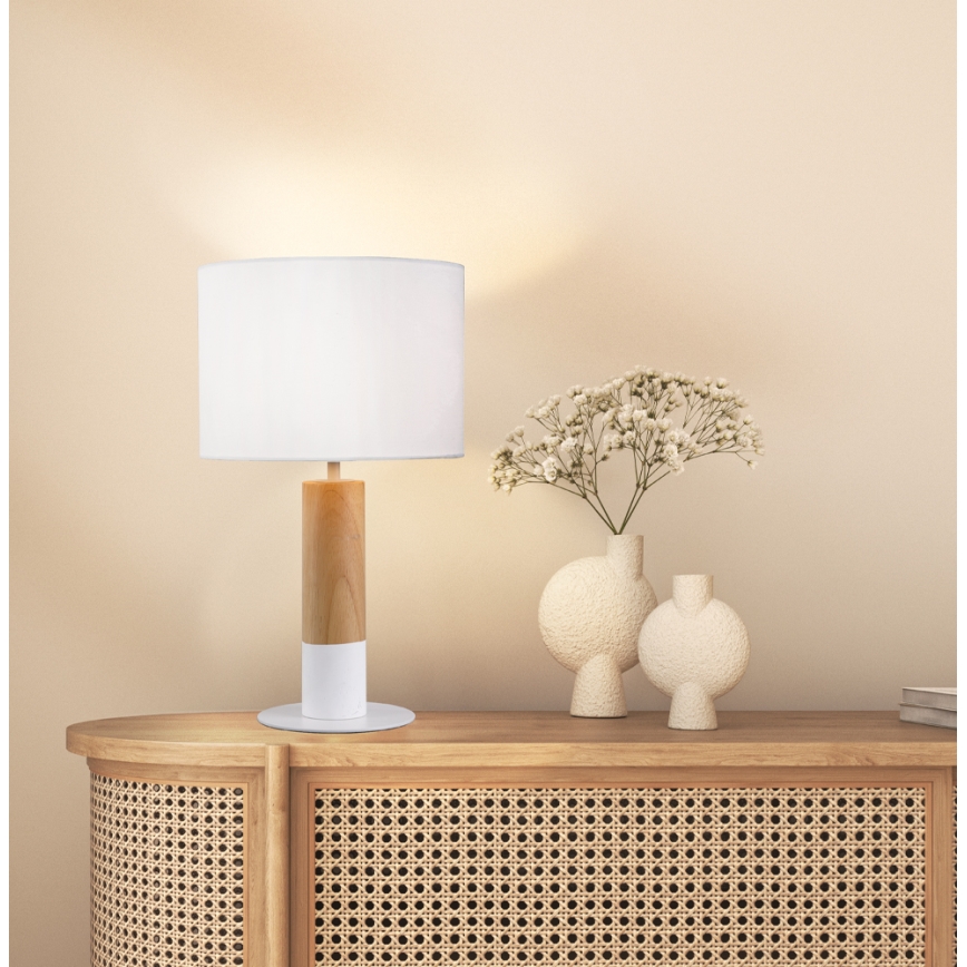 CARROL Table Lamp 1xE27/40W/230V White/Brown