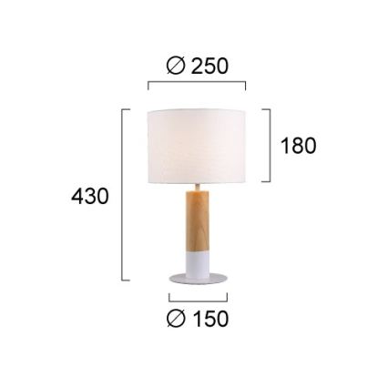 CARROL Table Lamp 1xE27/40W/230V White/Brown