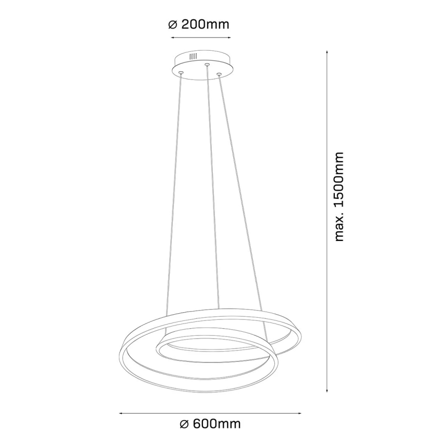 CASHMERE LED Cable Pendant, 75W/230V, Ø 60 cm, White