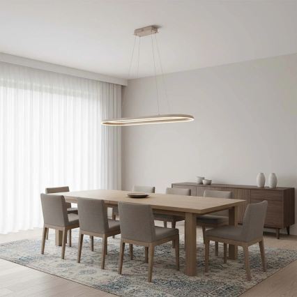 CASHMERE LED cable-suspended chandelier LED/80W/230V 30x100 cm White