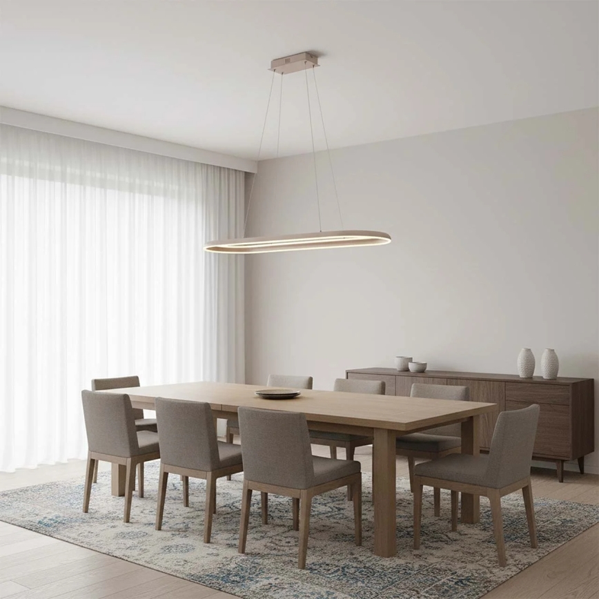 CASHMERE LED cable-suspended chandelier LED/80W/230V 30x100 cm White